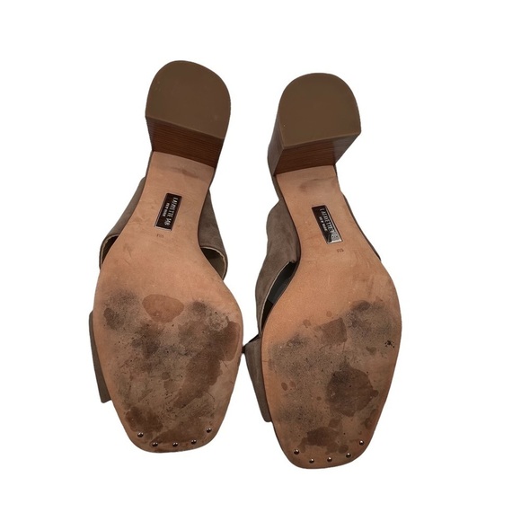 Lafayette 148 New York Brown Suede Strappy Block Heel Sandals Size 9 Women’s - Picture 9 of 9